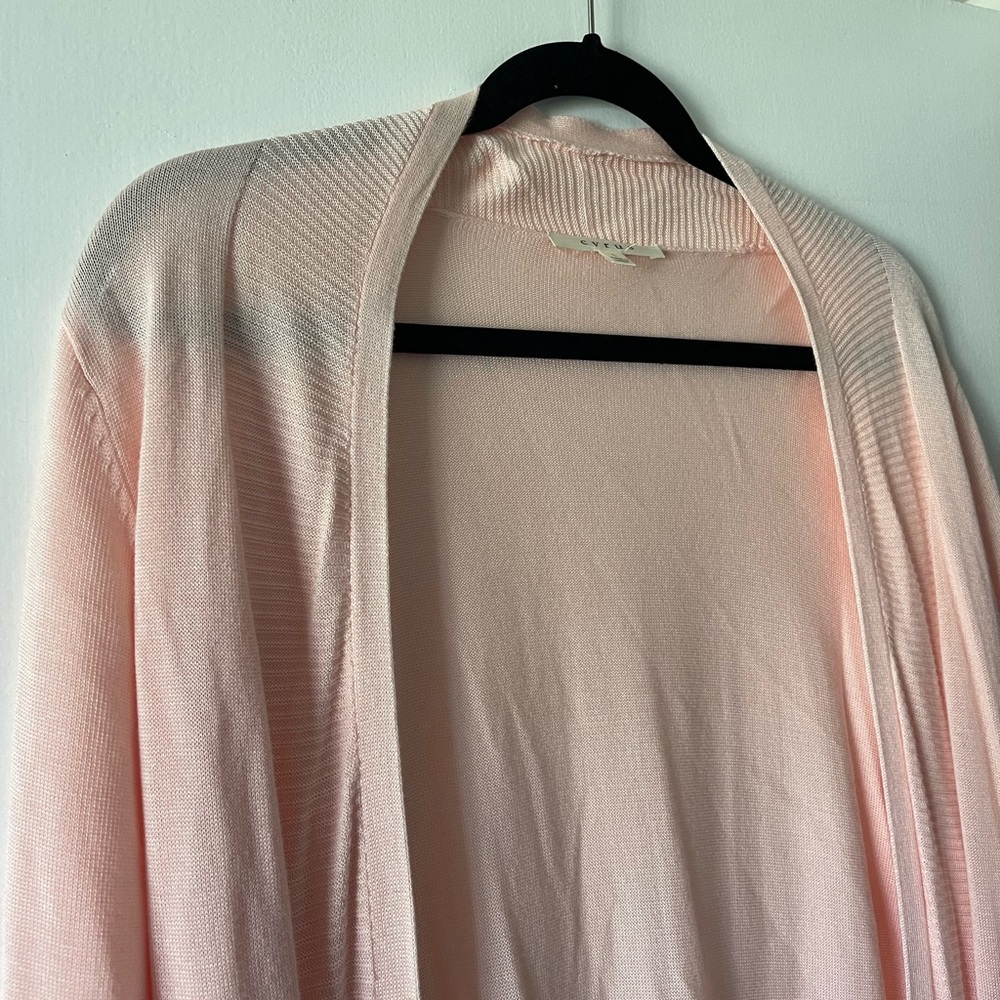 Pink long sweeper cardigan